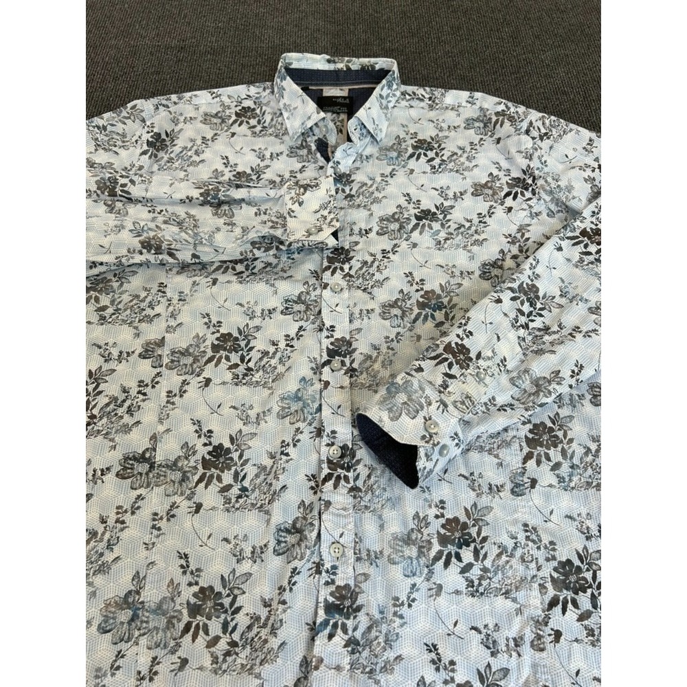 Eight X Premium Buckle Men's LS Shirt Classic Fit XXL Blue Black Floral‎ Casual - Picture 3 of 16